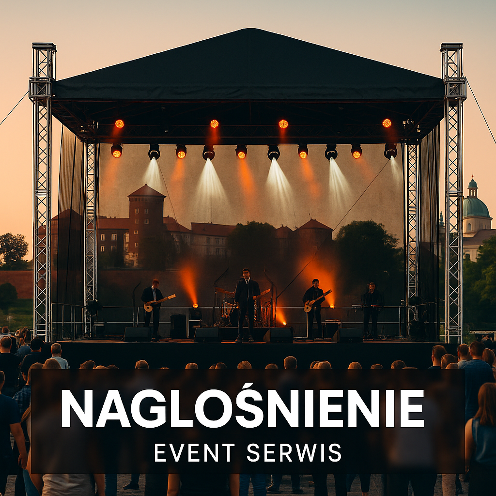 Realizator dźwięku przy konsolecie podczas koncertu plenerowego – Event Serwis obsługa nagłośnienia Kraków, Małopolska