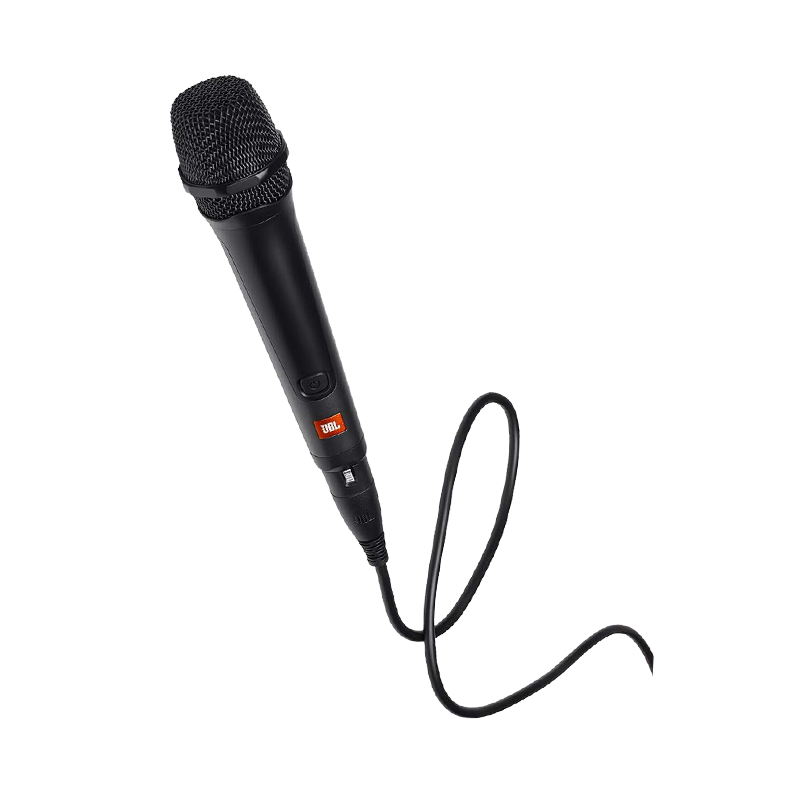 Mikrofon przewodowy JBL PBM100 do głośników JBL PartyBox – wynajem mikrofonu do karaoke, konferencji i imprez.